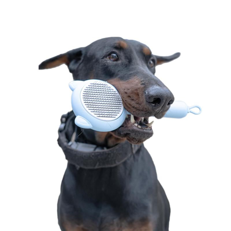 Corbin Bear Grooming Brush - Lightweight, Soothing, Massaging Brush for Cats and Dogs, Untangling and Hair Removal. Easy to Clean (Blue)