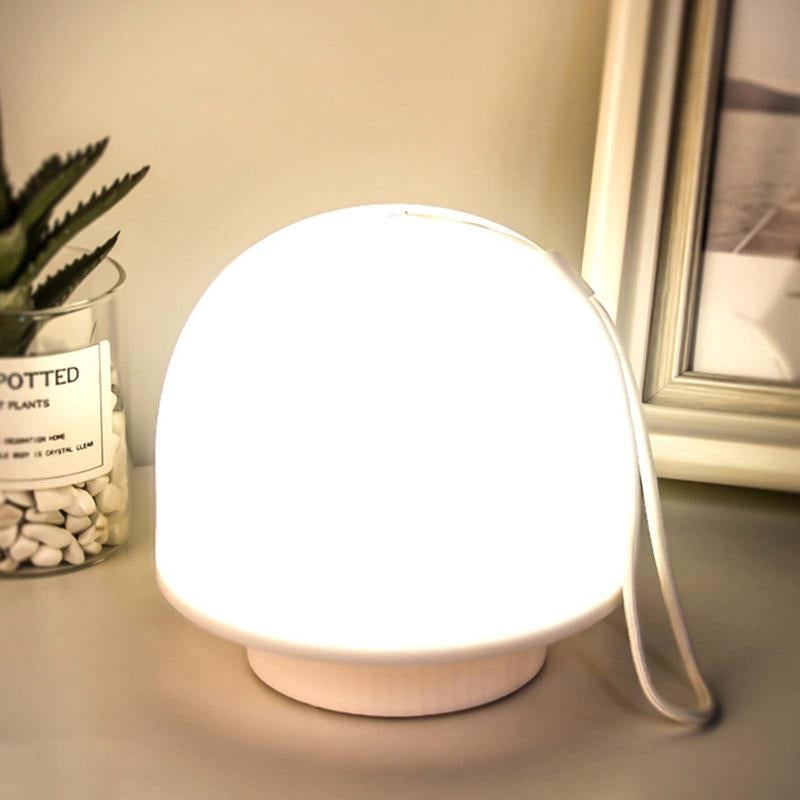 1Pc Mushroom Table Lamp, LED round Bedside Lamp for Family and Study, Rechargeable Usb-Charge Desk Lamp - Mobile, Lights Desk Lamp