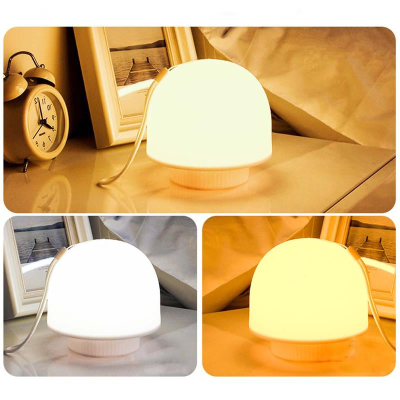1Pc Mushroom Table Lamp, LED round Bedside Lamp for Family and Study, Rechargeable Usb-Charge Desk Lamp - Mobile, Lights Desk Lamp