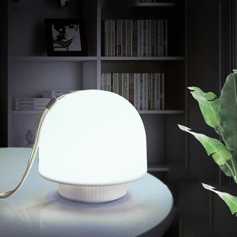 1Pc Mushroom Table Lamp, LED round Bedside Lamp for Family and Study, Rechargeable Usb-Charge Desk Lamp - Mobile, Lights Desk Lamp